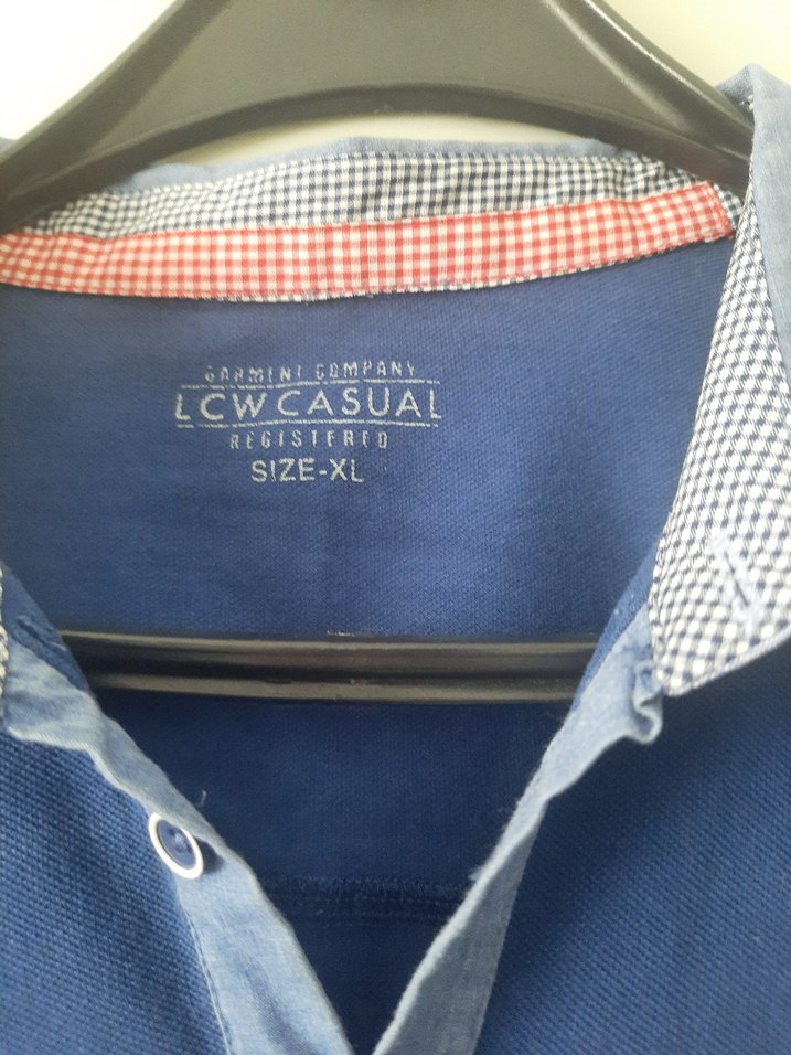 Mavi Denim Yaka Düğmeli Erkek Polo Tişört - Görsel 2