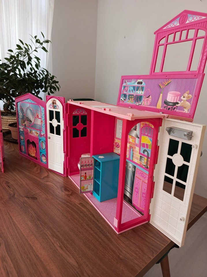 Barbie Pembe Renkli Oyuncak Ev Seti - Görsel 2