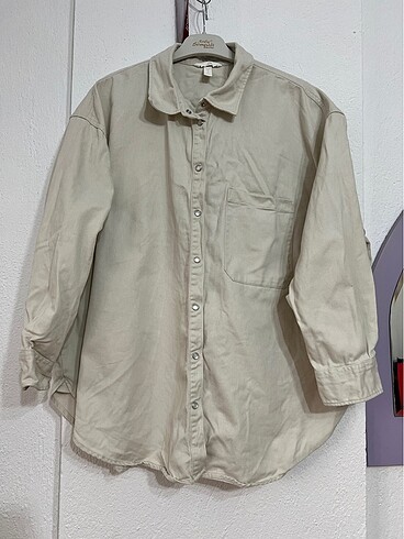 H&M marka xl beden beyaz oversize kot ceket