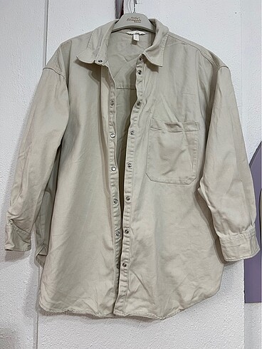 H&M H&M marka xl beden beyaz oversize kot ceket