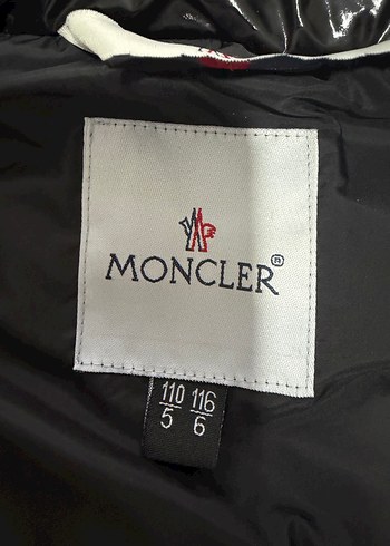 Orijinal Parlak Siyah Moncler çocuk Mont - Görsel 5
