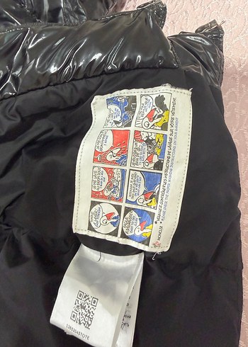 Orijinal Parlak Siyah Moncler çocuk Mont - Görsel 3