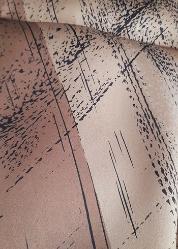 Armine Kadın Kahverengi Baskılı Sentetik Kumaş esarp