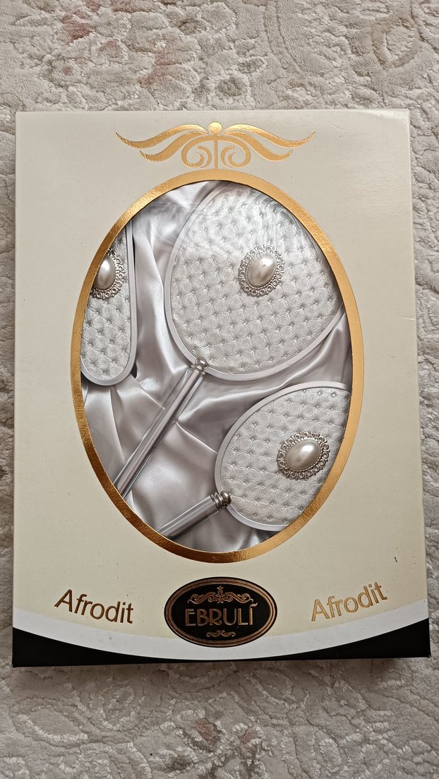 Dantel İşlemeli Beyaz Gelin Yelpazesi - Görsel 2