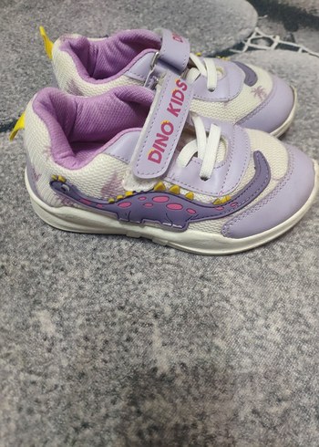 Kız Çocuk Mor Dinozorlu Sneaker