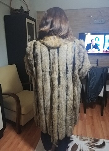 xxl Beden kahverengi Renk Kürk manto