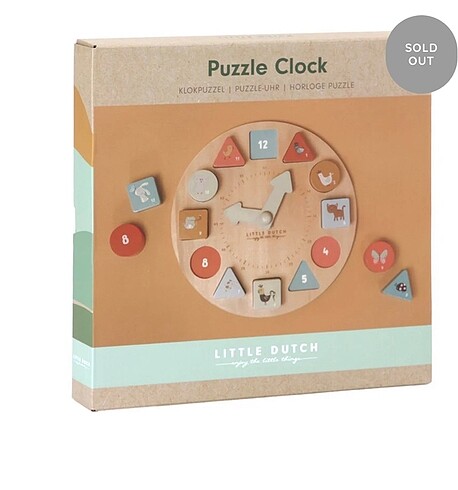 Little Dutch Puzzle Saat Ahşap Eğitici Oyuncak