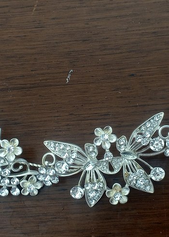 Beyaz Parlak Payetli Vintage Düğün Aksesuarı
