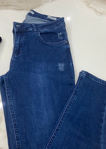 Defacto Lacivert Parlak Midi Denim Kadın Jean