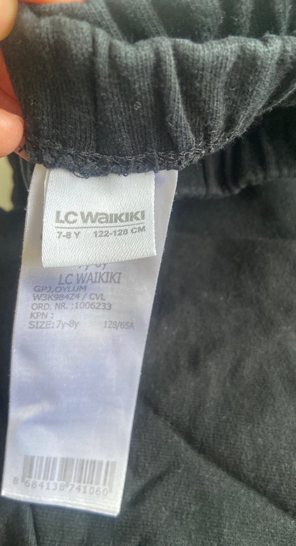 Siyah Baskılı Kadife Kız Eşofman takımı - Görsel 3