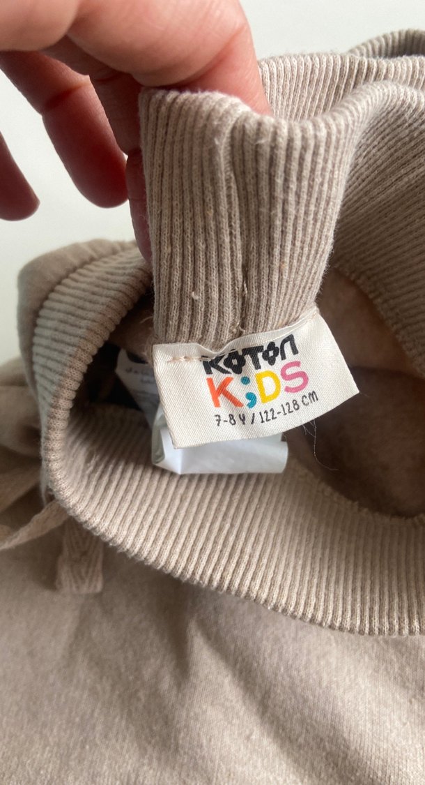 Mavi ve Bej çocuk  Sweatpant eşofman altı kışlık - Görsel 3