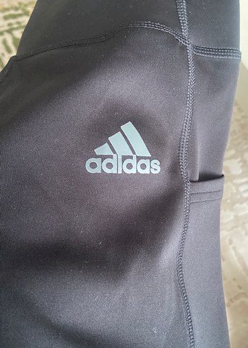 Siyah Adidas Kadın Spor Tayt, renk solması yok - Görsel 3