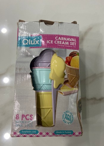 Qlux Pastel Renkli Dondurma Seti - Görsel 2