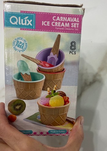 Qlux Pastel Renkli Dondurma Seti - Görsel 4