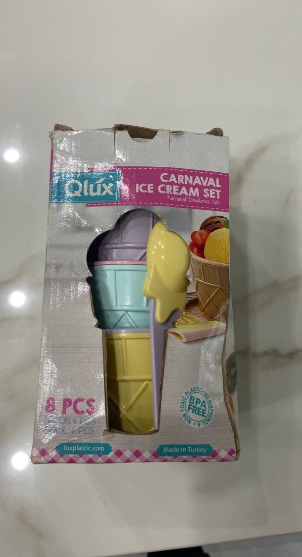 Qlux Pastel Renkli Dondurma Seti - Görsel 2