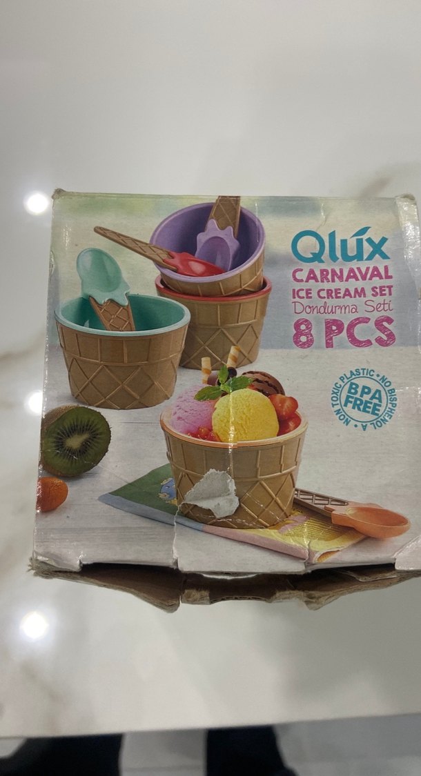 Qlux Pastel Renkli Dondurma Seti - Görsel 3