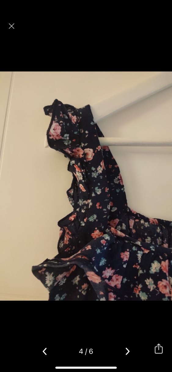 Çiçekli Uzun Askılı Kadın Elbise - Görsel 3