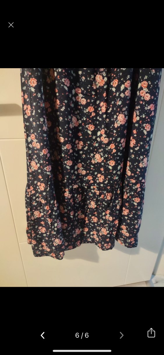 Çiçekli Uzun Askılı Kadın Elbise - Görsel 5