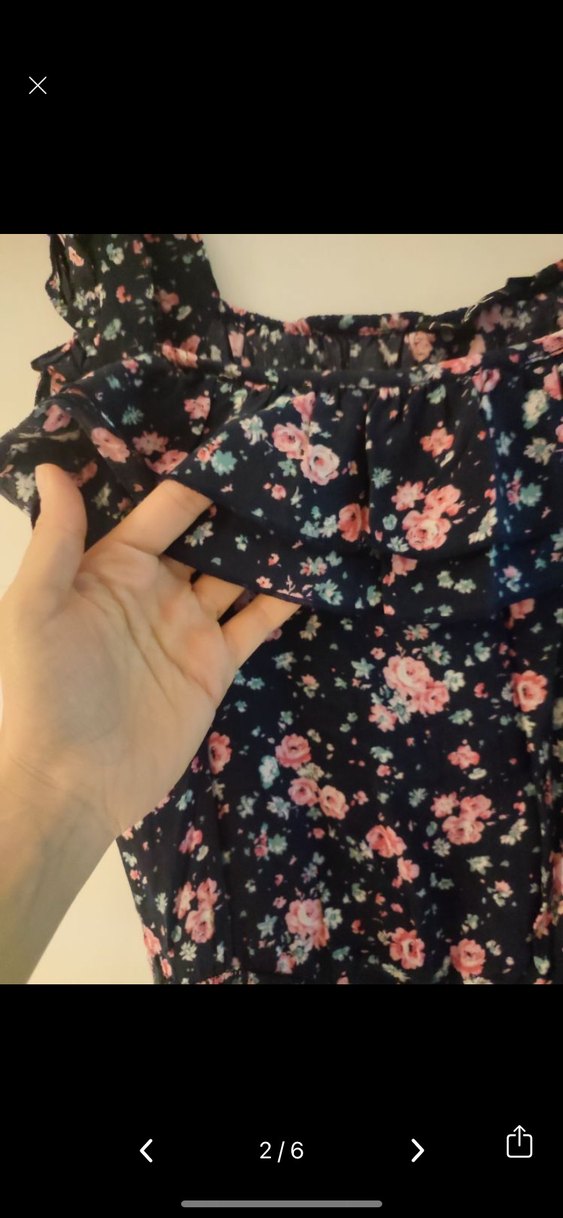 Çiçekli Uzun Askılı Kadın Elbise - Görsel 2