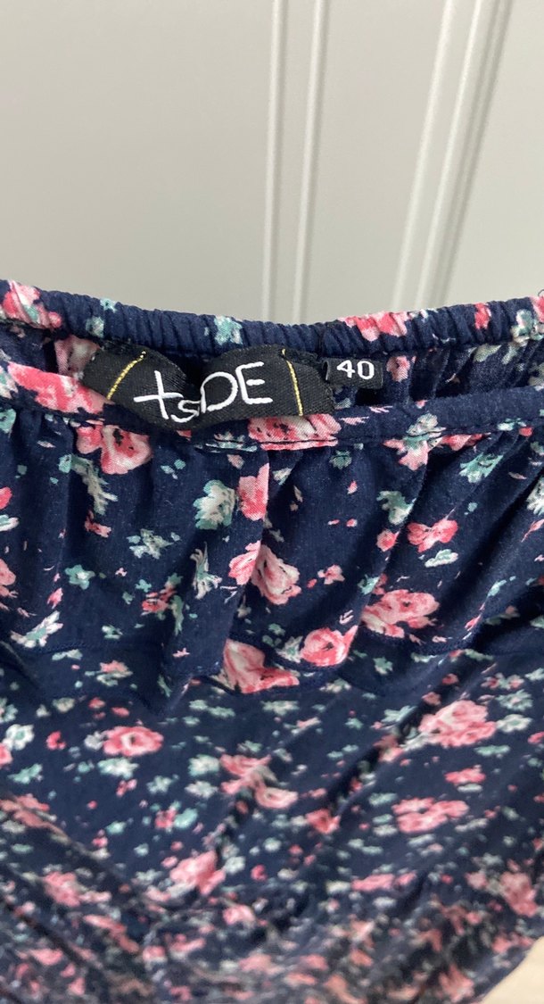 Mavi Çiçek Desenli Hamile usun elbise - Görsel 2