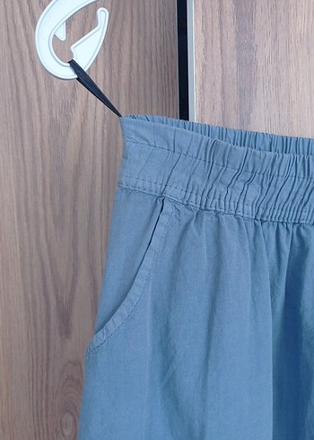 38 Beden mavi Renk Mavi Bohem Uzun Keten Etek