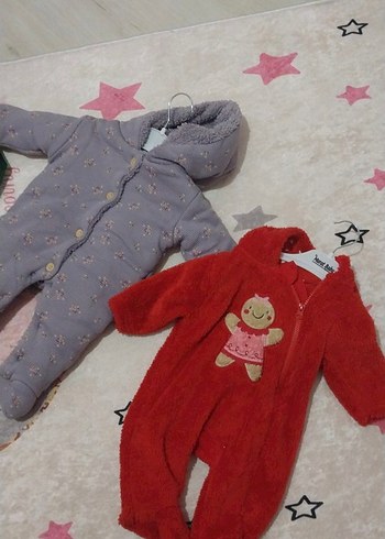 Nakışlı Gri Triko Bebek Kız Tulumu
