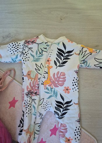 HelloBaby Bebek Kız Baskılı Uzun Kollu Fermuarlı Tulum