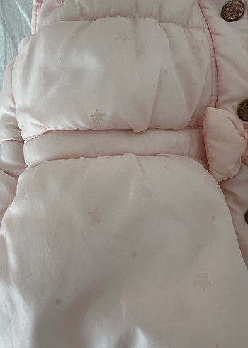 Kız Çocuk Pembe Kapüşonlu Düğmeli Yelek - Görsel 3