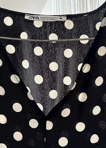 Siyah Puantiyeli Uzun Kadın Elbise - Görsel 2