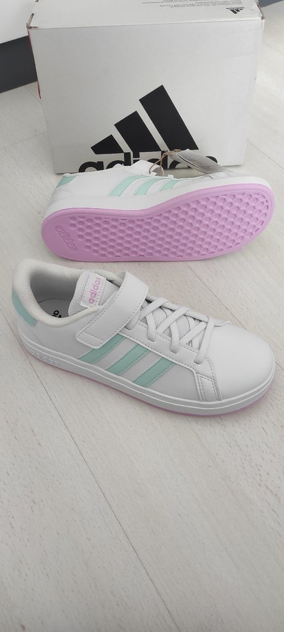 Kız Çocuk Beyaz Adidas Spor Ayakkabı - Görsel 4