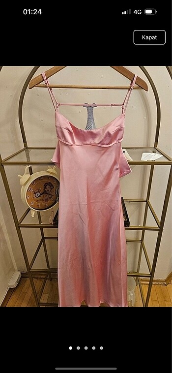 Zara zara saten elbise