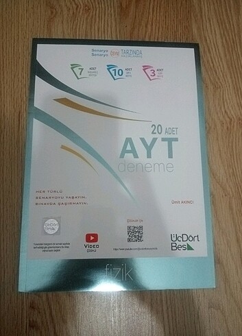345 yayınları ayt fizik deneme 