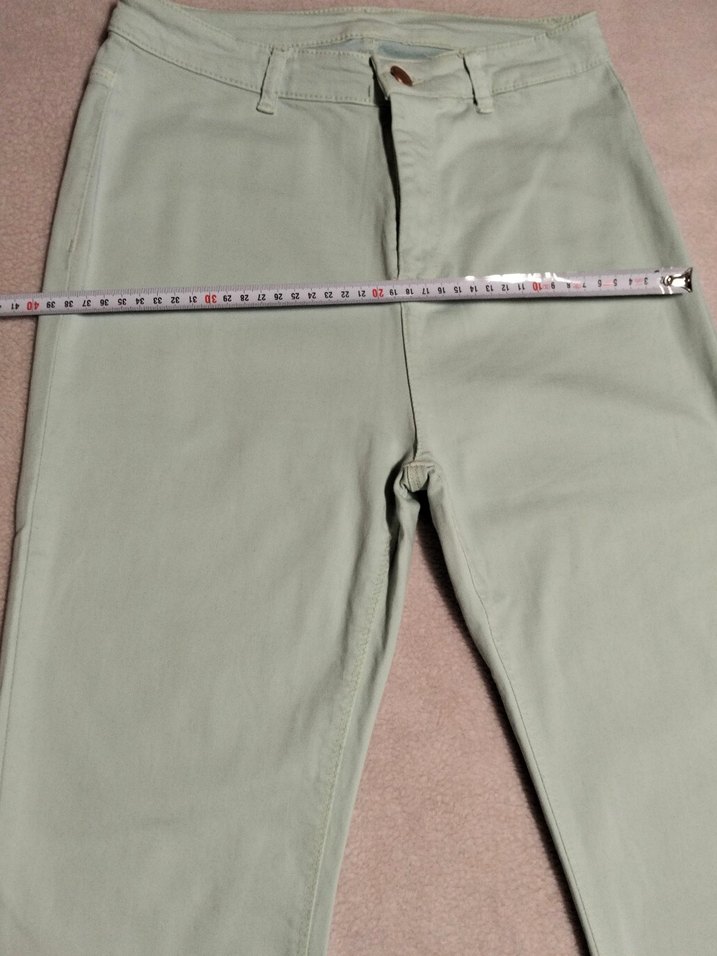 Mint Yeşili Slim Fit yüksek bel Pantolon — görsel 2/7