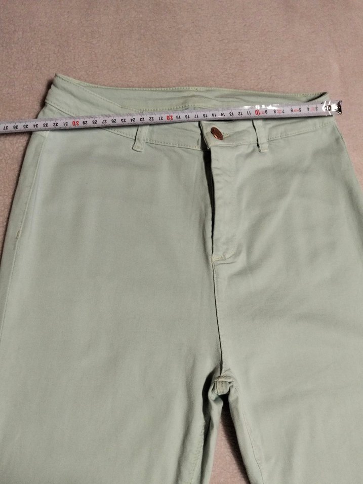 Mint Yeşili Slim Fit yüksek bel Pantolon — görsel 5/7