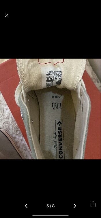 42 Beden Converse Chuck 70 Yeşil