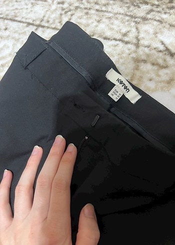 Siyah Kadın Koton Kumaş Pantolon - Görsel 2