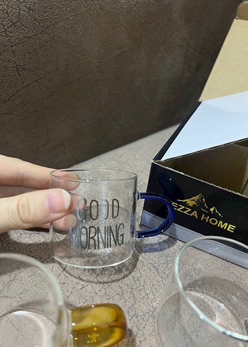 Renkli Kulplu Cam Kahve Fincanları Seti - Görsel 4