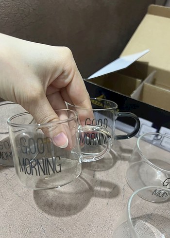 Renkli Kulplu Cam Kahve Fincanları Seti - Görsel 5