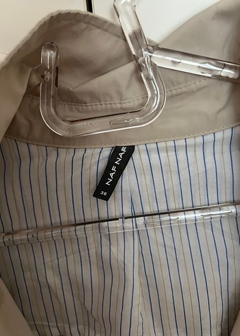 Bej Kadın Keten Midi Trençkot - Görsel 3