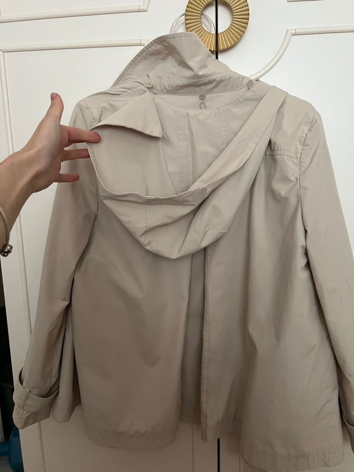 Bej Kadın Keten Midi Trençkot - Görsel 2