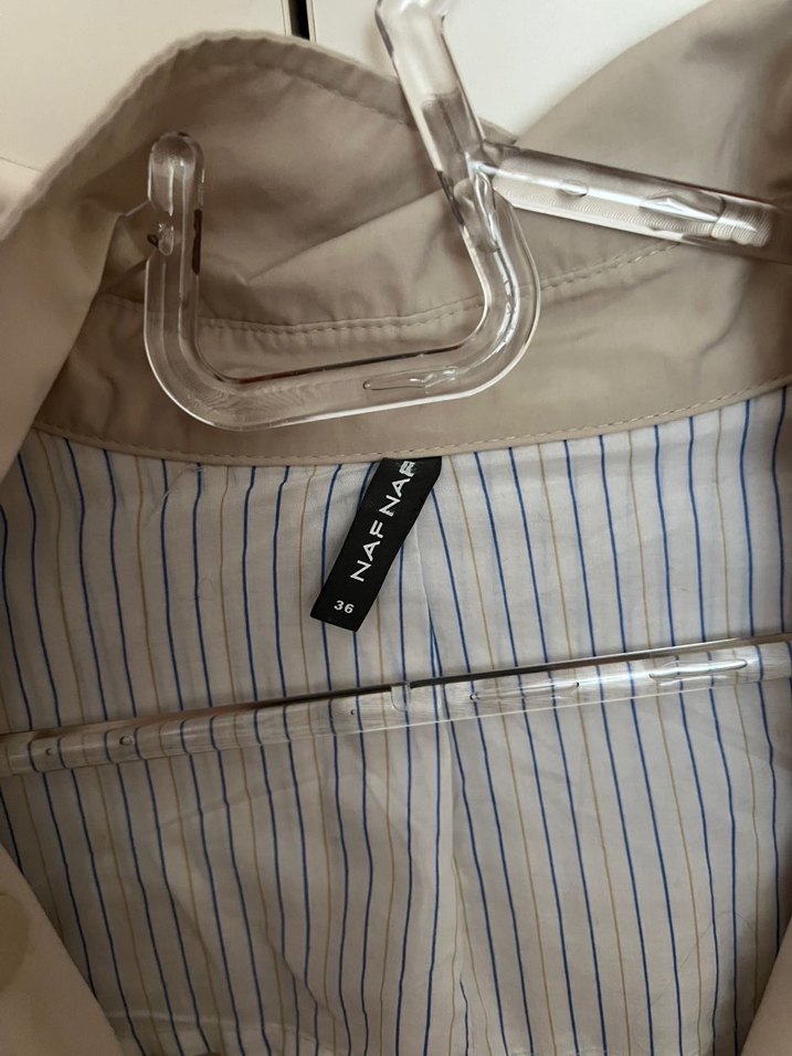 Bej Kadın Keten Midi Trençkot - Görsel 3