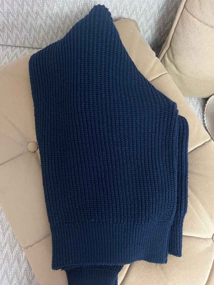 Kadın Lacivert Yarım Fermuarlı Triko Kazak - Görsel 2