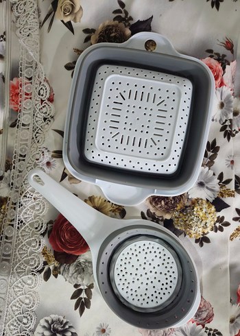 Diğer Gri-Beyaz Plastik Mutfak Süzgeci Seti