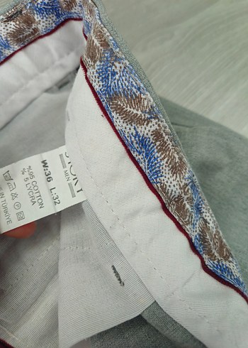 Diğer Gri Düğmeli Erkek Normal Kesim Pantolon