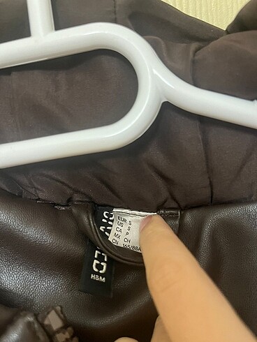 s Beden kahverengi Renk H&M Kahverengi Deri Şişme Mont S Beden