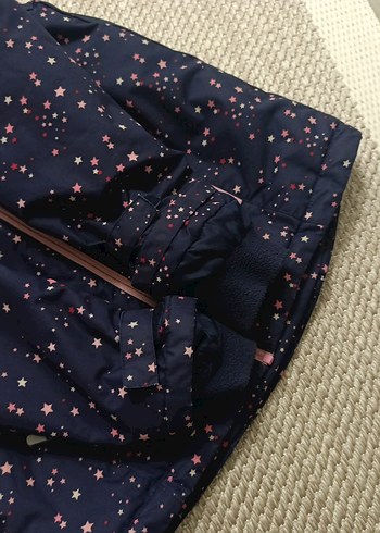 Kız Çocuk Mavi Baskılı Fermuarlı Ceket - Görsel 4