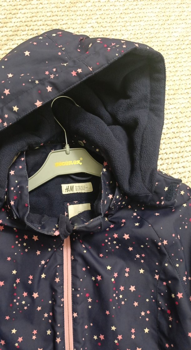 Kız Çocuk Mavi Baskılı Fermuarlı Ceket - Görsel 3