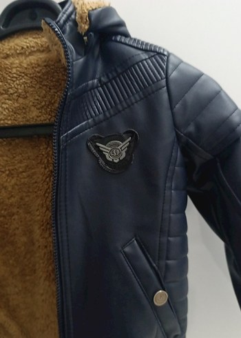 Kürklü Kapüşonlu Deri Erkek Çocuk Mont - Görsel 2