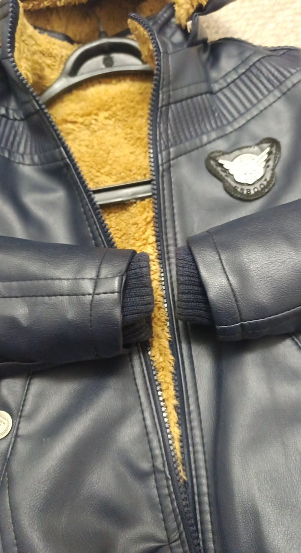 Kürklü Kapüşonlu Deri Erkek Çocuk Mont - Görsel 4