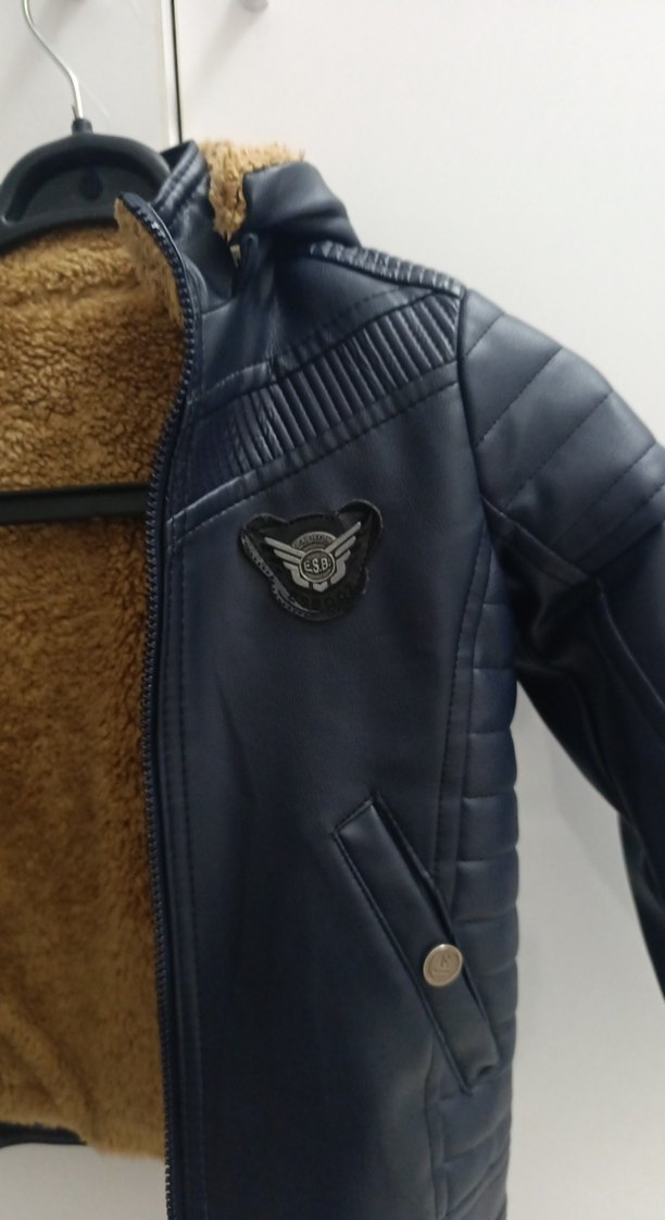 Kürklü Kapüşonlu Deri Erkek Çocuk Mont - Görsel 2